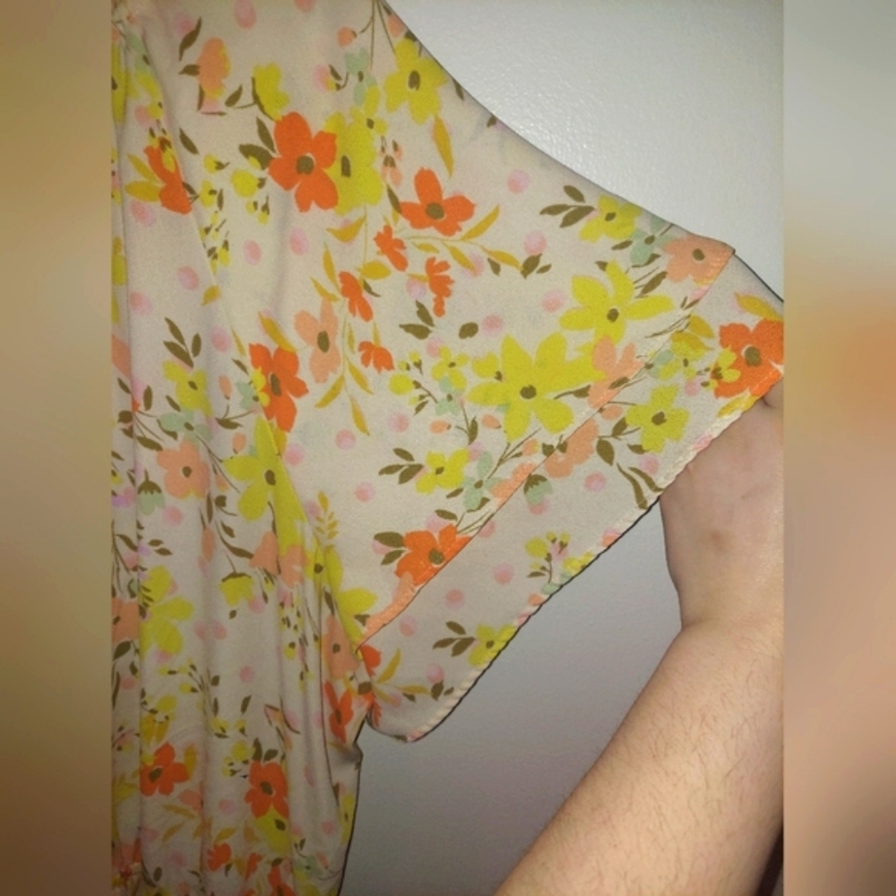 Lauren Conrad LC EUC Spring floral 3/4 length dress with ruching! 3X size - Picture 5 of 8